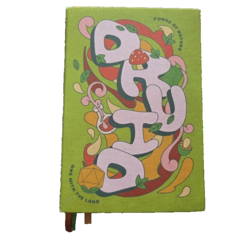 Druid DnD Green Hardcover Journal/Notebook, Cloth Page Savers, Graph/Lined Paper